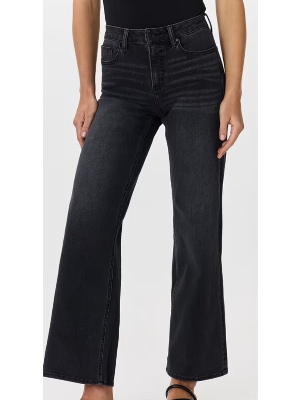Quince Organic Cotton High Rise Wide Leg Black Jeans - Women's 30 NWT